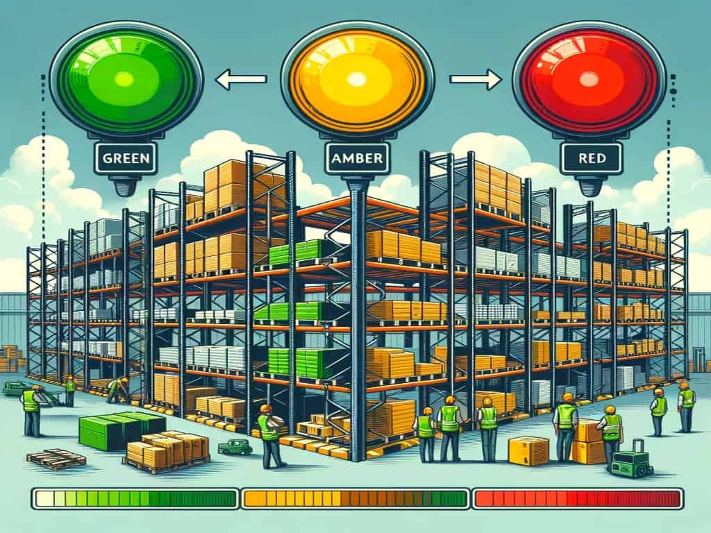 warehouse racking damage risk and repair traffic light colour codes